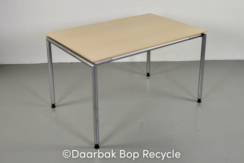 Rumas konferencebord med plade i birk og grå ben