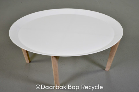 Loungebord/sofabord med hvid plade