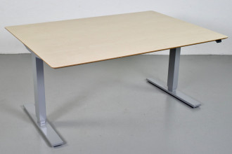 Scan Office hæve-/sænkebord med birkelaminat, 140 cm.