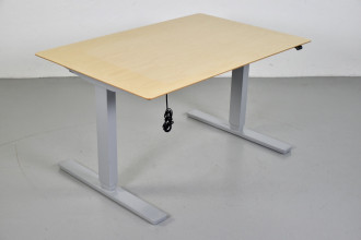 Scan Office hæve-/sænkebord med birkelaminat, 120 cm.