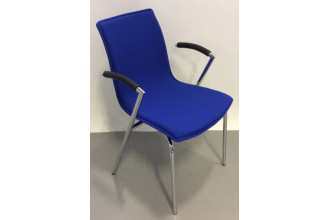 Four Design G2 konferencestole i blå med blank crom stel